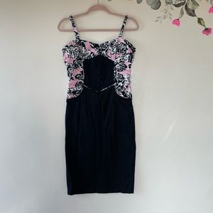 Jawbreaker Cutting Edge Threads Pink/Black/White Zebra Floral Print Detail, Smal